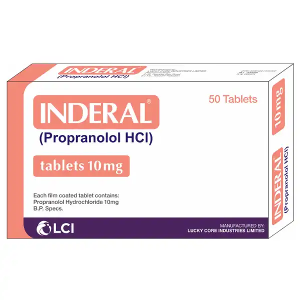 Inderal Tablets 10Mg (1 Bottle = 50 Tablets)