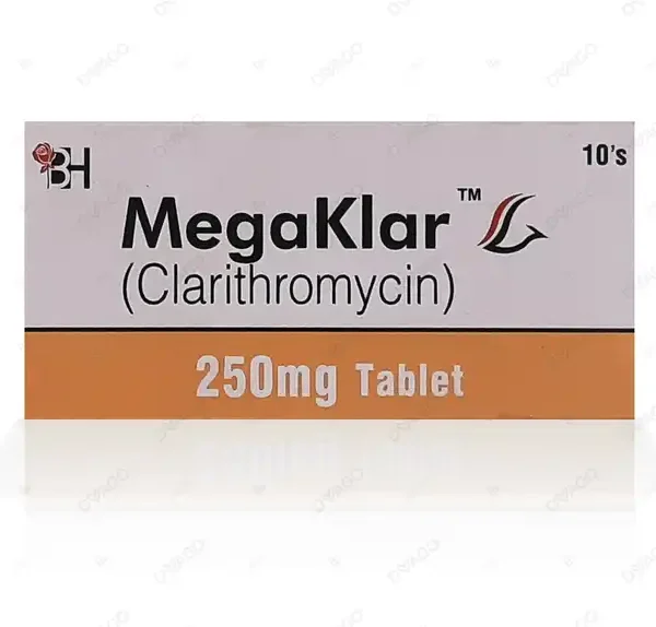 Megaklar Tablets 250Mg (1 Box = 1 Strip)(1 Strip = 10 Tablets)
