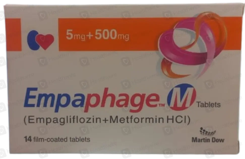 Empaphage-M Tablets 5Mg+500Mg (1 Strip 7 Tablets) Specification Empaphage-M Tablets 5Mg+500Mg (1 Strip = 7 Tablets) - Image 1
