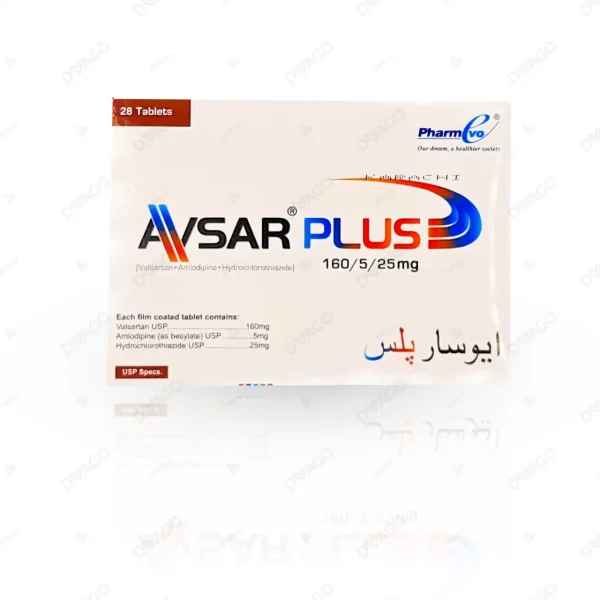 Avsar Plus Tablets 160Mg/5Mg/25Mg (1 Strip = 7 Tablets)