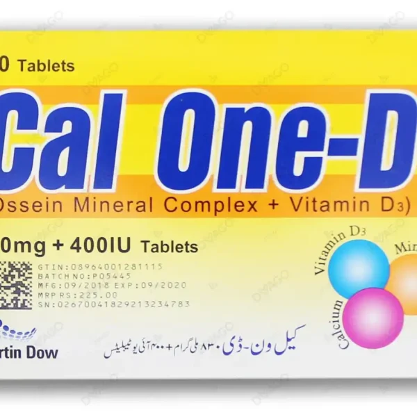 Cal One-D Tablets 830Mg/400Iu (1 Strip = 10 Tablets)