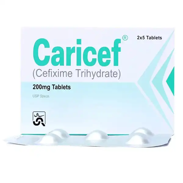 Caricef Tablets 200Mg (1 Box = 2 Strips) (1 Strip = 5 Tablets)