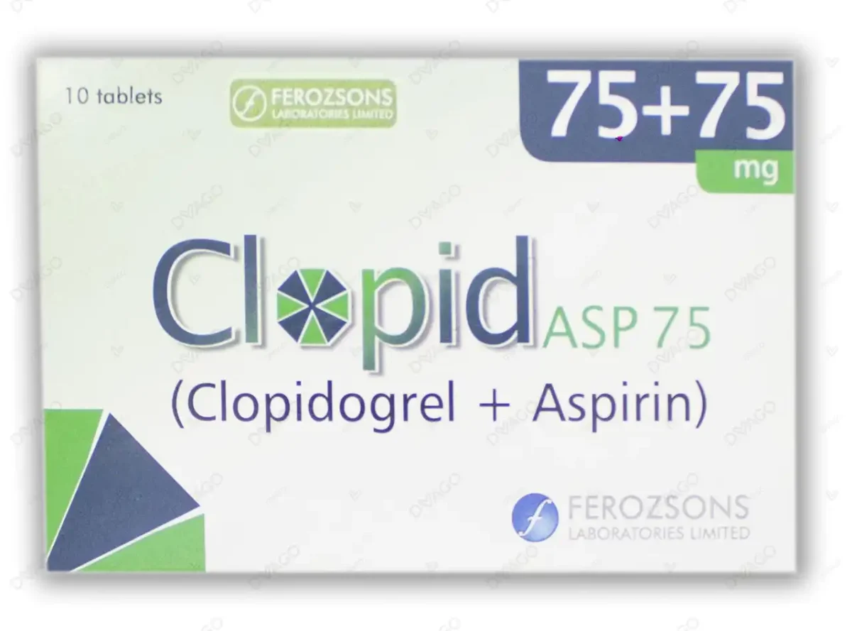 Clopid Asp Tablets 75/75Mg (1 Box = 1 Strip)(1 Strip = 10 Tablets) - Image 1