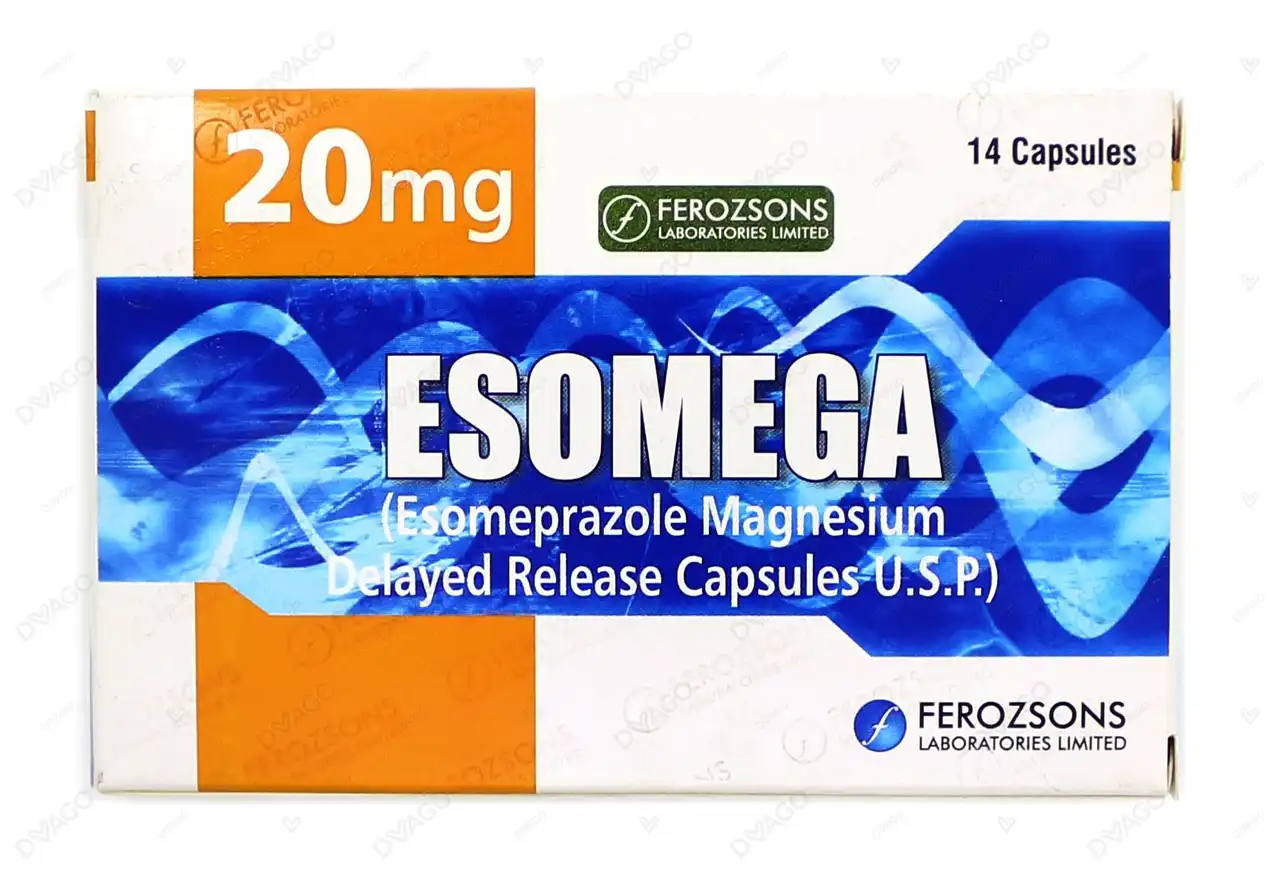 esomega 20mg Esomega Capsules 20Mg (1 Strip = 7 Capsules) - Image 1