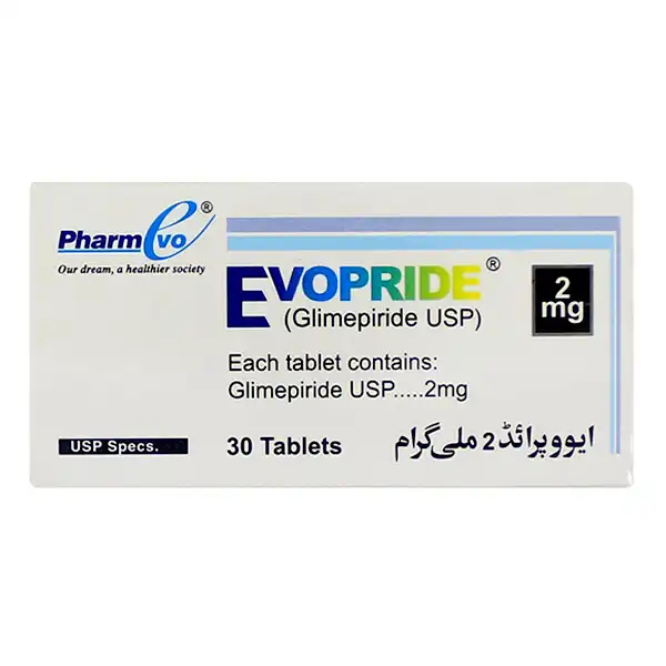 Evopride Tablets 2Mg (1 Box = 3 Strips) (1 Strip = 10 Tablets)