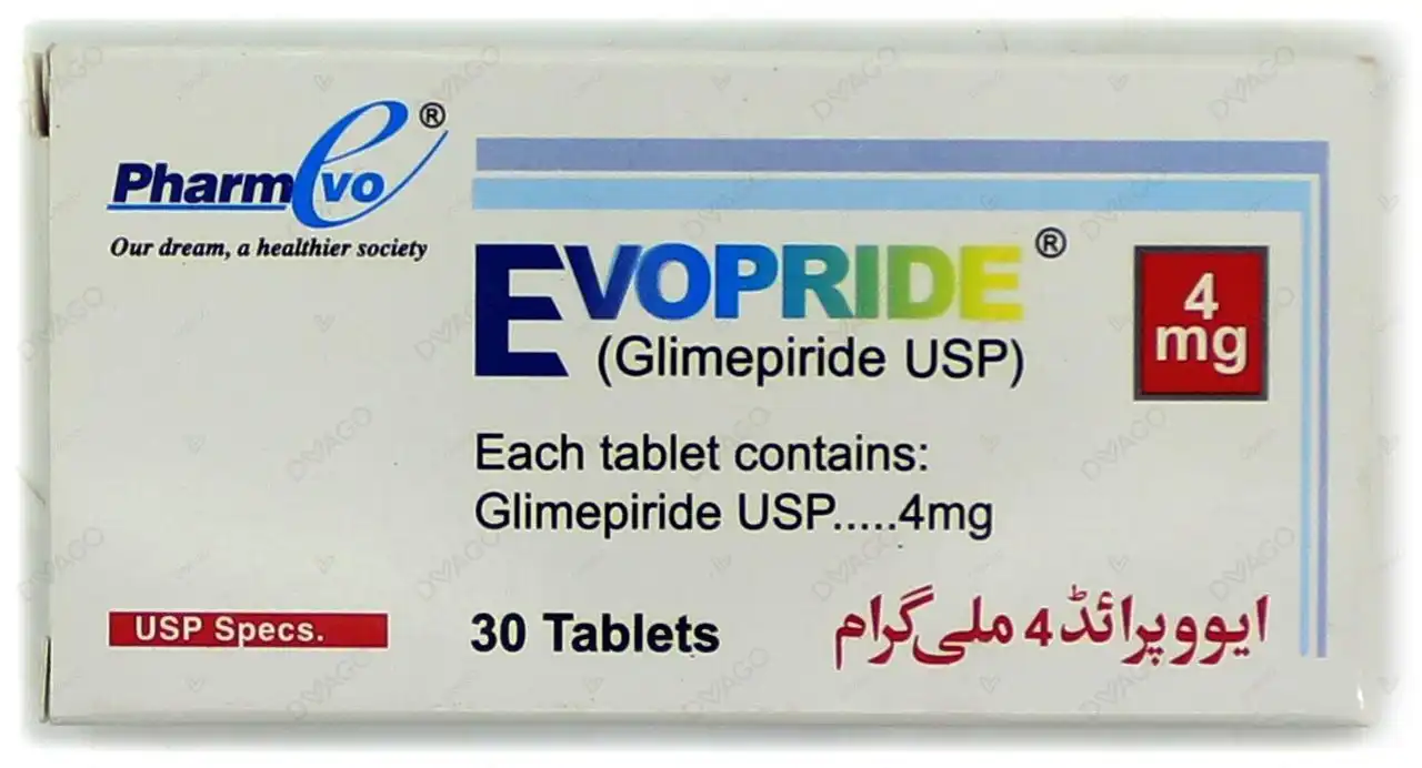 evopride 4mg Evopride Tablets 4Mg (1 Box = 3 Strips) (1 Strip = 10 Tablets) - Image 1