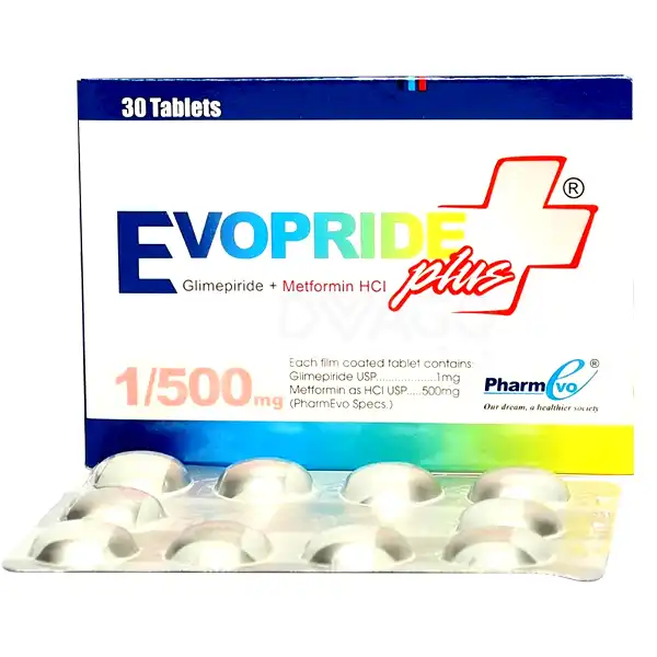 Evopride Plus Tablets 1/500Mg (1 Strip = 10 Tablets)
