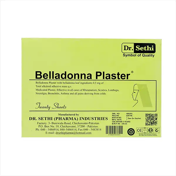 Belladona Plaster (Box = 20 Strips)